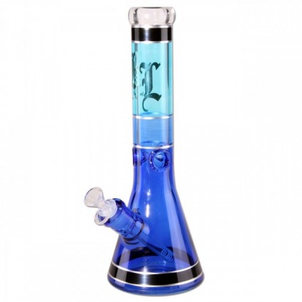 Blue Black Leaf Beaker Bong Ice